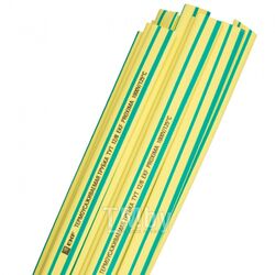 Термоусаживаемая трубка ТУТ нг 10/5 желто-зеленая в отрезках по 1м EKF PROxima tut-10-yg-1m