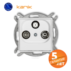 Розетка RTV-SAT 1,5 ДБ оконечная Karlik Mini, белый
