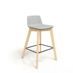 Высокий стул TANGO натур. древесина - ясень, сиденье гобелен - т.-изумрудный меланж. W=W505,D=505,H=845,SH640. Narbutas PSDA800-S59S59AW1