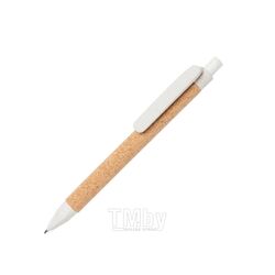 Ручка шарик/автомат "Write" 1,0 мм, пробка, эко, коричневый/белый, стерж. синий Xindao