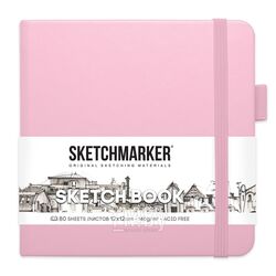 Скетчбук 12*12 см, 140 г/м2, 80 л., розовый Sketchmarker 2315002SM
