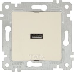 Розетка 1-ая USB (скрытая, без рамки) кремовая, RITA, MUTLUSAN (USB charge, 5V-2.1A)