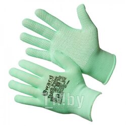 Перчатки нейлоновые с микроточечным покрытием (размер 8 (M) цвет зеленый) GWARD Touch Point P3001-M