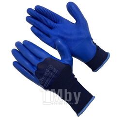 Перчатки нейлоновые синие с текстурированным латексным покрытием 3/4 (раз. 10 (XL)) GWARD Rocks Plus L1011-XL