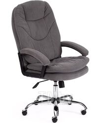 Кресло офисное King Style 120 хром ткань, флок серый 29
