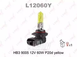 Лампа галогенная HB3 9005 12V 60W P20D YELLOW LYNXauto L12060Y