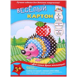 Картон цветной двухсторонний с рисунком А4 6л. 6цв. "Ромашки" Апплика С0151-05