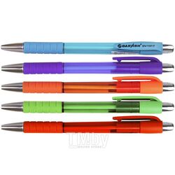 Ручка авт. син. корпус прозрачный цветной с цветным резиновым держателем (40) Darvish DV-1017