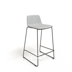 Высокий стул TANGO, окрашен. стальная рама - черный, сиденье гобелен - т.-салатовый меланж. W=460,D=465,H=845,SH=640. Narbutas PSDA300-GT3GT3A