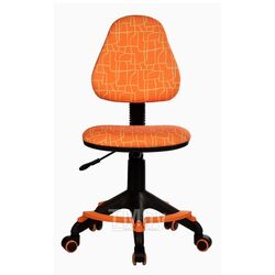 Кресло детское Бюрократ KD-4-F оранжевый жираф, ткань, крестов. пластик, подст.для ног