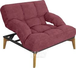 Кресло мягкое Bo-Box Фэнтази (черный муар/дерево/бриз 18 бордовый)
