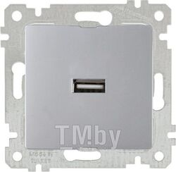 Розетка 1-ая USB (скрытая, без рамки) серебро, RITA, MUTLUSAN (16 A, 250 V, IP 20)
