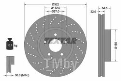 Тормозной диск MERCEDES-BENZ C-CLASS 2007-, E-CLASS 2009- F TEXTAR 92163403