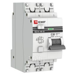 Дифференциальный автомат АД-32 1P+N 50А/30мА (хар. C, AC, электронный, защита 270В) 4,5кА EKF PROxim DA32-50-30-pro