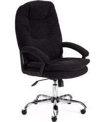 Кресло офисное King Style 120 хром ткань, флок черный 35