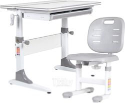 Парта+стул Anatomica Study-80 Lux 02 с ящиком (белый/серый/серый)