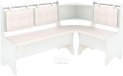 Уголок кухонный мягкий Кортекс-мебель Оазис-2 108x163 (белый/ваниль)