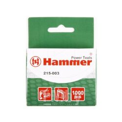 Скобы для степлера Hammer Flex 215-003 14мм, ширина 11.3мм, сечение 0.75мм, П-обр. (тип 53),1000шт