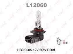 Лампа галогенная HB3 9005 12V 60W P20D LYNXauto L12060