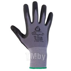 Защитные перчатки из полиэфирной пряжи c микронитриловым покр., цвет серый, размер L JETA PRO JN031/L