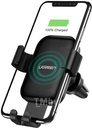 Автомобильный держатель с беспроводной зарядкой UGREEN Air Vent Wireless Fast Charger Phone Holder 5W/7W/10W CD208 (Black) (60982)