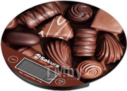 Весы кухонные шоколад, 8 кг SAKURA SA-6076C