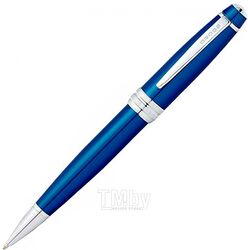 Ручка шарик/автомат "Bailey Blue Lacquer" 0,7 мм, метал., подарочн. упак., синий/серебристый, стерж. черный Cross AT0452-12