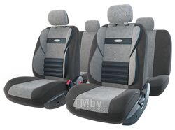 Чехлы для сиденья AUTOPROFI Comfort Combo карман, 6 молний, чёрн./т.серый, разм.М CMB-1105 BK/D.GY (M)