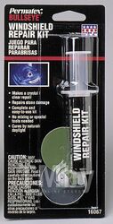 Набор для ремонта стекол для устранения сколов, звезд/паутин до 32мм Bullseye Windshield Repair Kit: присоска, пленка, шприц с булавкой и клеем (5гр, высыхает за 15-60 мин) PERMATEX 16067