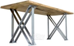 Обеденный стол Buro7 Призма Классика 120x80x76 (дуб натуральный/серебристый)