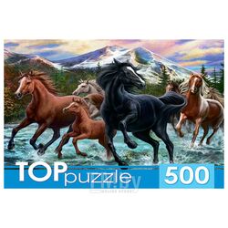 Пазлы 500 элементов Табун лошадей в горах TOPpuzzle ХТП500-6812