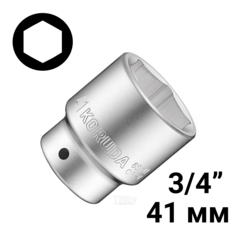 Головка торцевая 3/4"DR 6-гранная 41мм KORUDA KR-6SK41