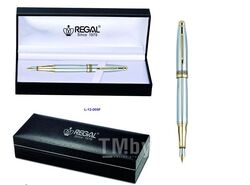 Ручка "REGAL 12" перьевая (серия George) в футляре, серебристый корпус Regal L-12-005F