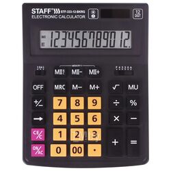 Калькулятор настольный Plus Stf-333-bkrg (200x154 мм) 12 разрядов Staff 250460 Черно-оранжевый