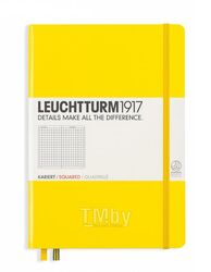 Блокнот А5 145*210 мм, 251 л., в клетку "Classic" тв. обл., кожзам., на резинке, лимонный Leuchtturm1917 344799