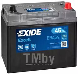Аккумулятор Excell 45Ah 330A (R +) 234x127x220 mm EXIDE EB454