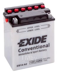 Аккумуляторная батарея EXIDE EB14L-A2 евро 14Ah 145A 134/89/166 moto EB14L-A2