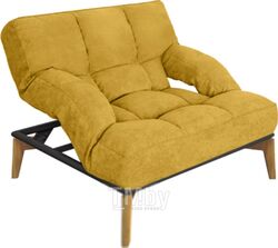 Кресло мягкое Bo-Box Фэнтази (черный муар/дерево/нью-йорк Mustard)