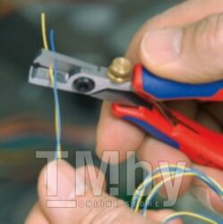 Стриппер-ножницы для электроники, для одно-, много- и тонкожильного кабеля, с пружиной, L-140 мм, 2-комп. рукоятки (KNIPEX)