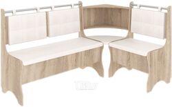 Уголок кухонный мягкий Кортекс-мебель Оазис-2 108x163 (дуб сонома/ваниль)