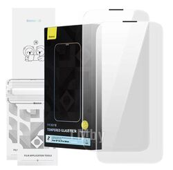 Защитное стекло Baseus Corning Series HD Tempered Glass Screen Protector with Built-in Dust Filter for iP 14 Pro Max, Clear (Pack of 2) (P60012218201-00)