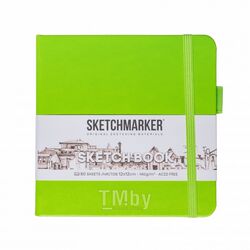 Скетчбук 12*12 см, 140 г/м2, 80 л., зеленый луг Sketchmarker 23143682SM