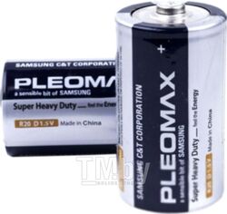 Батарейки солевые 1,5 V R20 2шт., спайка Pleomax R20/2SW