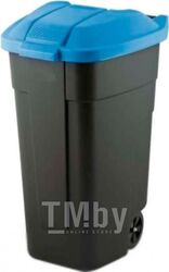 Контейнер для мусора Curver 12900-857-60 / 214127 (110л, черный/голубой)