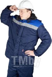 Куртка утепленная (синяя+василек) с капюшоном "БРИГАДИР" р.52-54 рост 182-188, РФ (Артекс)