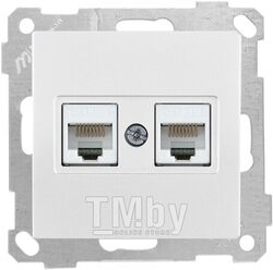 Розетка компьютерная 2xRJ45 (Cat5e) белая, ELITRA, MUTLUSAN