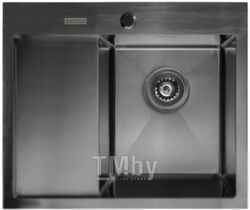 Мойка кухонная Arfeka AF PVD Nano 65x50.5 (правый, черный)