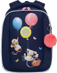 Школьный рюкзак Grizzly RAf-392-3 (синий)