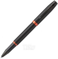 Ручка роллер "IM Vibrant Rings T315 Flame Orange PVD" 0,5 мм, метал., подарочн. упак., черный/оранжевый, стерж. черный Parker 2172945
