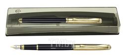 Ручка "REGAL 122" перьевая (серия Edward) в футляре, черный корпус, золотой колпачок Regal PB10-122-919F